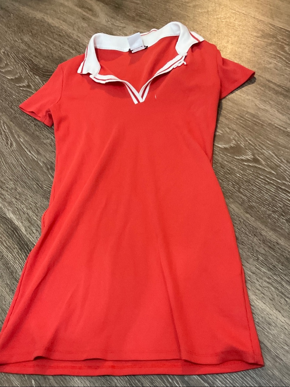 Zara Red Mini Polo-Style Short Sleeve Dress